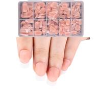 Unghie finte in acrilico, quadrate, mandorle, tacchi a spillo, 600 pezzi, unghie artificiali complete con custodia
