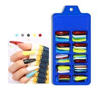 Unghie finte in acrilico trasparente, copertura completa, a forma di ballerina, per saloni di bellezza, fai da te, 100 pezzi