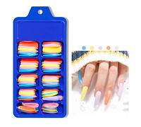 Unghie finte in acrilico trasparente, copertura completa, a forma di ballerina, per saloni di bellezza, fai da te, 100 pezzi