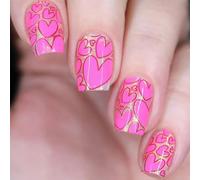 Unghie finte lucide a copertura completa, facili da applicare, per San Valentino, matrimonio, appuntamento, notte, nail art, per donne, riutilizzabili, design romantici per addio al nubilato e
