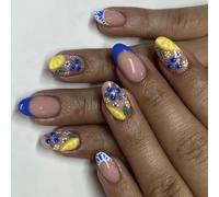 Unghie finte lucide a pressione a mandorla, in 12 misure, 24 pezzi, punte francesi per decorazioni artistiche per unghie a pressione, bara, mandorla, punta francese