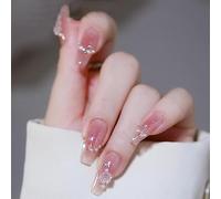 Unghie finte lunghe, 30 pezzi, a forma di mandorla, rosso ciliegia, bordeaux, lucide, tinta unita, con colla per unghie, per donne e ragazze, colore rosso ghiaccio