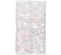 Unghie finte lunghe in acrilico trasparente, a forma di mandorla/tacco a spillo, 500 pezzi, unghie artificiali complete con custodia