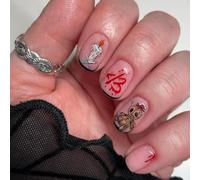 Unghie finte lunghe, lucide, tinta unita, con colla for unghie, for donne e ragazze(Nude Muppet doll candle)