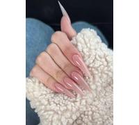 Unghie finte lunghe MouyouGlow,Mandorla Baby Rose Unicolore Design Short Glossy Press on Nails,Light Pink Plain Shiny Pure Colour Sweet INS Fake Nails per donna