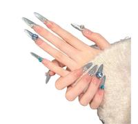 Unghie Finte Lusso con Effetto Occhio di Gatto Aurora Smalti Semipermanenti Rimovibili Manicure Salon in Casa(L)