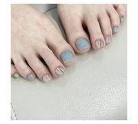Unghie Finte Nude Color Press on Toenails Full Cover Solid Cover Fake Toes Nails Short Square False Nail Tips for Summer Women Feet Decor(Color4)