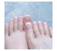 Unghie Finte Nude Color Press on Toenails Full Cover Solid Cover Fake Toes Nails Short Square False Nail Tips for Summer Women Feet Decor(Color1)