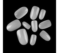 Unghie finte ovali corte, 500 pezzi, 10 misure, copertura completa, in acrilico, per nail art (trasparenti) naturali