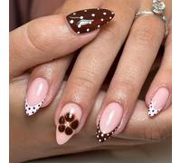 Unghie finte per autunno e inverno, 24 pezzi, in ABS, per Natale, Natale, feste, feste, glitter