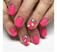 Unghie finte per San Valentino, in acrilico, per migliorare le tue unghie, look artistico, colorato, motivo a cuore, manicure lucida per donne, 24 pezzi