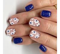 Unghie finte quadrate a pressione con fiori sulle unghie unghie artificiali acriliche 12 dimensioni 24 pezzi Stick On Nails per le donne