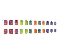 Unghie finte quadrate a pressione trifoglio unghie finte stick on unghie 12 dimensioni 24 pezzi unghie francesi punte per unghie fai da te decorazioni artistiche