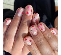 Unghie Finte Quadrate Stampa Unghie Artificiali Fragola Unghie Finte Colla Su Unghie Disegni Chiodi Francesi Suggerimenti Regali