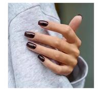 Unghie Finte Solid Color Wearable Nail Art Fashion Red Blue Rose Pink Square Shape Finished False Nails Press on Nails with Glue(Color10)
