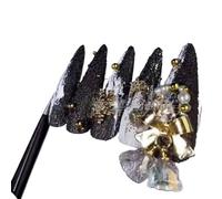 Unghie for migliorare il temperamento, manicure natalizia fatta a mano con una manicure in cerotto for unghie di nicchia (10 pezzi)(S)