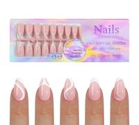 Unghie francesi per gli appassionati di moda, 150 pezzi, riutilizzabili e pratiche, a pressione, comode da indossare tutti i giorni