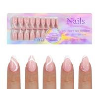 Unghie francesi per gli appassionati di moda, 150 pezzi, riutilizzabili e pratiche, a pressione, comode da indossare tutti i giorni
