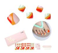 Unghie Gel Adesive UV per PIEDI - Nailog 32 pcs Blocco di colore Adesivo Per Unghie UV - Pellicola per Unghie Autoadesiva - Adesivi per unghie in gel Qualità da Salone,Regalo Donna