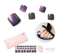 Unghie Gel Adesive UV per PIEDI - Nailog 32 pcs Stelle del Cosmo Adesivo Per Unghie UV - Pellicola per Unghie Autoadesiva - Adesivi per unghie in gel Qualità da Salone,Regalo Donna