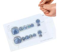 Unghie glitterate per dita dei piedi con brillantini, 14 pezzi, per manicure artistiche per l'estate, per donne e ragazze