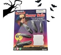 Unghie gotiche autoadesive 10 pezzi di unghie finte lunghe stile horror decorazione unghie gotico per Halloween, festa mascherata, performance panoramica, gioco di ruolo, casa infestata