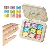 unghie in gel - Set di categorie di gradiente solido in 9 pezzi per manicure creativa, strumento di cura di bellezza Rainbow Sponge con look lucido, kit di unghie decorative per maggio