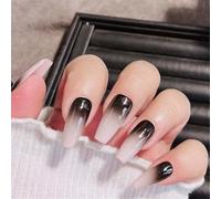 Unghie lunghe fatte a mano indossabili a blocchi di colore, lucide, decorazione per nail art, elegante, per donne e ragazze, 10 pezzi (19334-M)