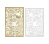 Unghie piastre di francobollo unghie lastre di timbri artistici fiori linea unghie piastra modello Immagini piastra per unghie disegni d'arte