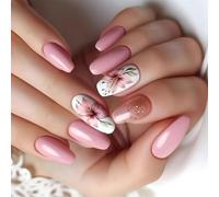 Unghie quadrate Suggerimenti Fiore Colle Finte su Stick On Press On Artificiale Falso Per Le Donne Ragazze Design Un