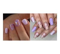 Unghie quadrate Suggerimenti Fiore Colle Finte su Stick On Press On Artificiale Falso Per Le Donne Ragazze Design Un