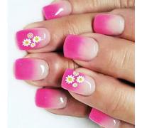 Unghie quadrate Suggerimenti Fiore Colle Finte su Stick On Press On Artificiale Falso Per Le Donne Ragazze Design Un