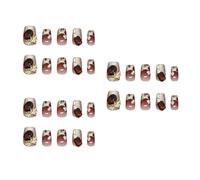 Unghie quadrate Suggerimenti Unghie finte Colle sulle Unghie Stick On Nails Gatti Eye Press On Nails Artificiali Unghie finte per