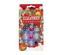 Unghie rosse natalizie da imprimere con fiocco di neve di Natale da incollare sulle unghie unghie unghie corte quadrate su tutta la superficie