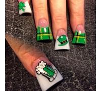 Unghie Suggerimenti Colle finte su Stick on Patrick's Day Press on Artificial False per le donne Patrick's Day Press on Nail