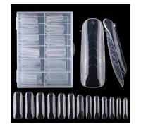 Unghie Trasparenti 2 pezzi 240 pezzi di sistema for unghie trasparente a doppia forma, copertura completa, creazione rapida di stampi, stampo for estensione unghie punta, sha superiore Fake Nails(120p