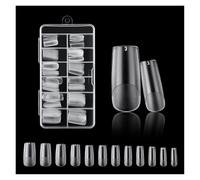 Unghie Trasparenti 240 pezzi trasparenti senza segni satinati a spillo/mandorla/quadrati for unghie finte sistema di estensione della punta for manicure finta Fake Nails(Style-I)