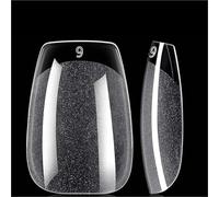 Unghie Trasparenti 480 pezzi borsa morbida unghie finte punte for unghie quadrate for estensione punte delle dita arte fai da te stampa sullo strumento for manicure Fake Nails(480Pc XS T)