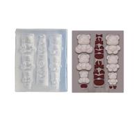 Unghie versatili in silicone per adorabili disegni di orsi, accessorio robusto e flessibile per tutte le forme e lunghezze delle unghie