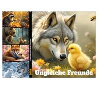 Ungleiche Freunde (Wandkalender 2026 DIN A2 quer), CALVENDO Monatskalender: Freundschaft zwischen großen und kleinen Tieren