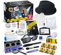 UNGLINGA Set di giocattoli da detective per bambini, esperimenti di detective, impronte digitali, gioco di ruolo, pensierino, regalo di compleanno, occhiali da spionaggio giocattolo