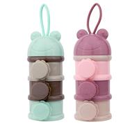 Ungtyb Baby Formula Dispenser, Travel Milk Powder Container, Easy Pour Spout, 3 Layer Snack Storage, Bpa Stackable Bottle with Carry Handle Ideal for Feeding, 7.2x2.91 in