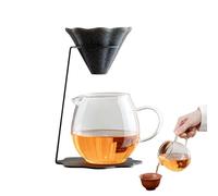 Ungtyb Caffettiera in ceramica, a forma di piramide, riutilizzabile, con supporto, per tazze da caffè, casa, ufficio, cucina, bar, feste