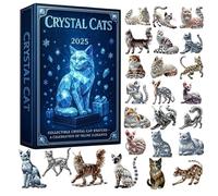 Ungtyb Cat Christmas Countdown - 24 Day Holiday Countdown Calendar | 2D Acrylic Cat Figurines Holiday Fun for Kids & Adults, Home, Bedroom, School, Apartment and Daily Family Activity