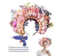 Ungtyb Cerchietti per capelli con fiori da donna, bella fascia per cosplay, corona di fiori per donne e ragazze, kit per la realizzazione di fasce per capelli da sposa, damigella d'onore e matrimonio