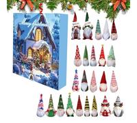 Ungtyb Christmas Advent Gnome Doll, Countdown Figurine Display, arredamento da collezione artigianale, tasche numerate a 24 giorni per casa, famiglia, bambini, coppie, 8.27x8.27x3.54 pollici