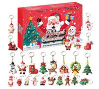 Ungtyb Christmas Countdown, Advents Calendar Kit, 24-Piece Holiday Cartoon Keychain Collection for Daily, Travel, Living Room, Offices, Bedroom, Birthday Gift, Family Activities, Friends, Home Decor