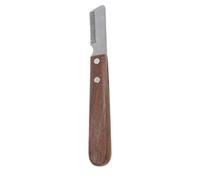 Ungtyb Dog Stripping Comb, Stainless Steel desheddings Brush, Wooden Ergonomic Handle, Double-Edge Blade Design, Gentle Undercoat Remover, Wood Stainless Steel Material
