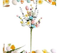 Ungtyb Easter Egg Flower - Decorative Holiday Stem Picks for Spring Decor | Foam Eggs with Bendable Wire Stems, Artificial Floral Accent for Party Vase Table Centerpiece Gathering Display