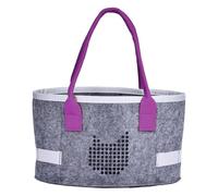 Ungtyb Felt Tote Bag for Women, Oval Felt Grocery Carrier, Portable Audio Player Organizer, Foldable Kids Travel Toy Container, Cosmetic & Arts Storage with Handles